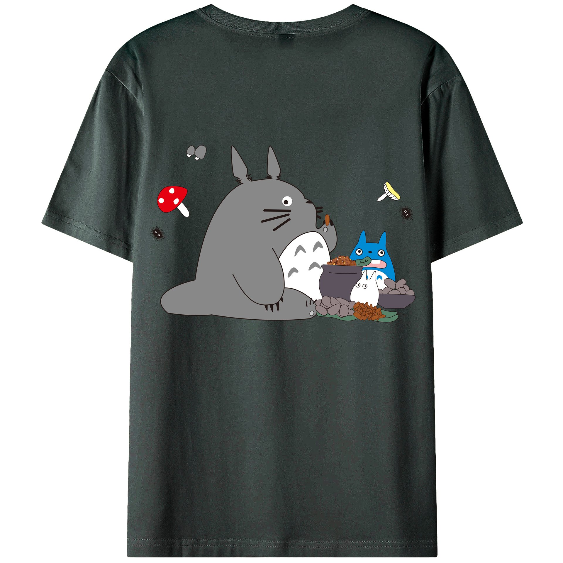 （画像用） となりのトトロ 草壁メイ 草壁サツキ My Neighbor Totoro Satsuki Kusakabe Mei Kusakabe 綿100％ メンズ半袖Tシャツ（バックプリント） 通気性